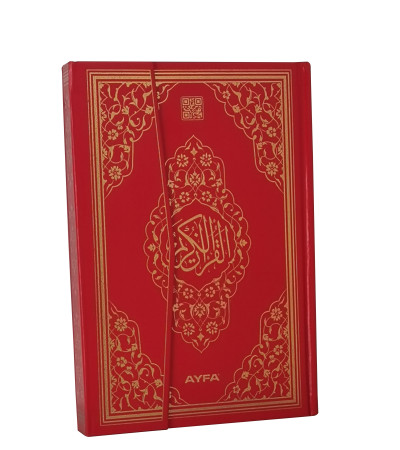 058 KIRMIZI - MÜHÜRLÜ ORTA BOY KURANI KERİM 