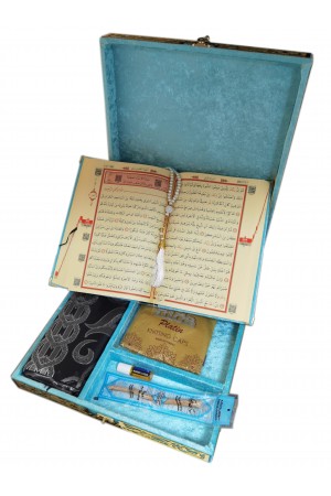 333PL  - PLEKSİLİ HAC VE UMRE HEDİYELİK ORTA BOY KUR'AN-I KERİM SETİ