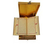 KP189GOLD - KAPLAMA PLAKETLİ KURANI KERİM  - ORTA BOY