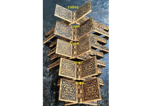  Orta Boy Selçuklu Yakma Desenli Ahşap Rahle - TS008