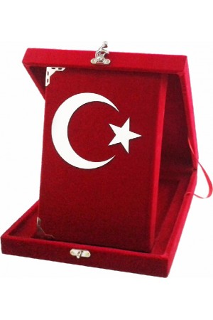 189 BAYRAK - AY YILDIZLI KADİFE PLAKETLİ KUR' AN-I KERİM