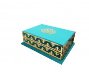 289PL TURKUAZ - ÇEYİZLİK VEYA HEDİYELİK AHŞAP KADİFE SANDIKLI (Pleksili) KURAN-I KERİM  289PL TURKUAZ - ÇEYİZLİK VEYA HEDİYELİK AHŞAP KADİFE SANDIKLI (Pleksili) KURAN-I KERİM