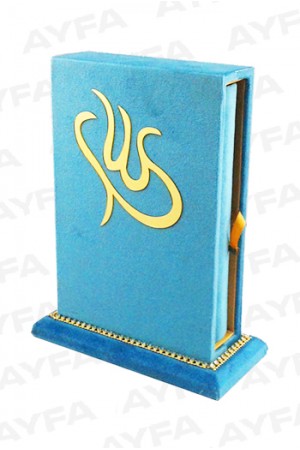 292 MAVİ - MÜHÜRLÜ KADİFE KUTULU KURANI KERİM - ORTA BOY 292 MAVİ - MÜHÜRLÜ KADİFE KUTULU KURANI KERİM - ORTA BOY