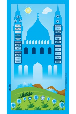 ÖZBEKÇE 508 MAVİ - BENİM SECCADEM - ÇOCUKLAR İÇİN SESLİ KONUŞAN NAMAZ KILDIRAN SECCADE ÖZBEKÇE 508 MAVİ - BENİM SECCADEM - ÇOCUKLAR İÇİN SESLİ KONUŞAN NAMAZ KILDIRAN SECCADE