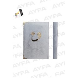 295 BEYAZ - MÜHÜRLÜ KADİFE KUTULU KURANI KERİM - ORTA BOY