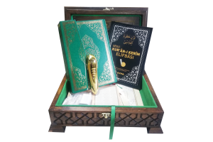 TS038 - Ahşap Cami  Boy Kalem Kuranı Kerim Seti V 7.1-16GB- Lüx Ahşap Kutu